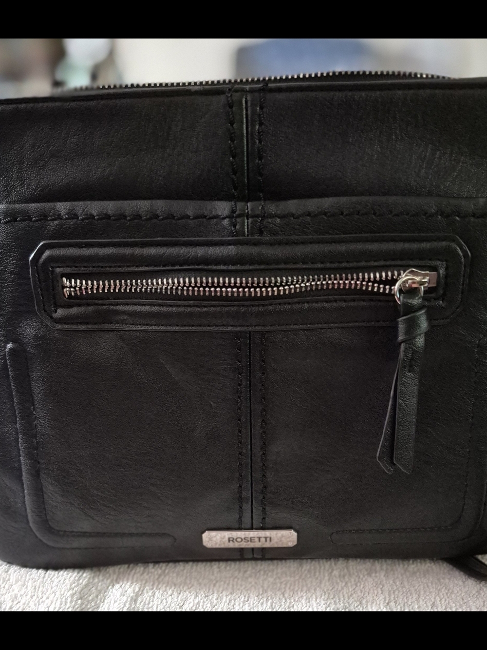 Rosetti Black Faux Leather Crossbody Bag - Picture 3 of 7